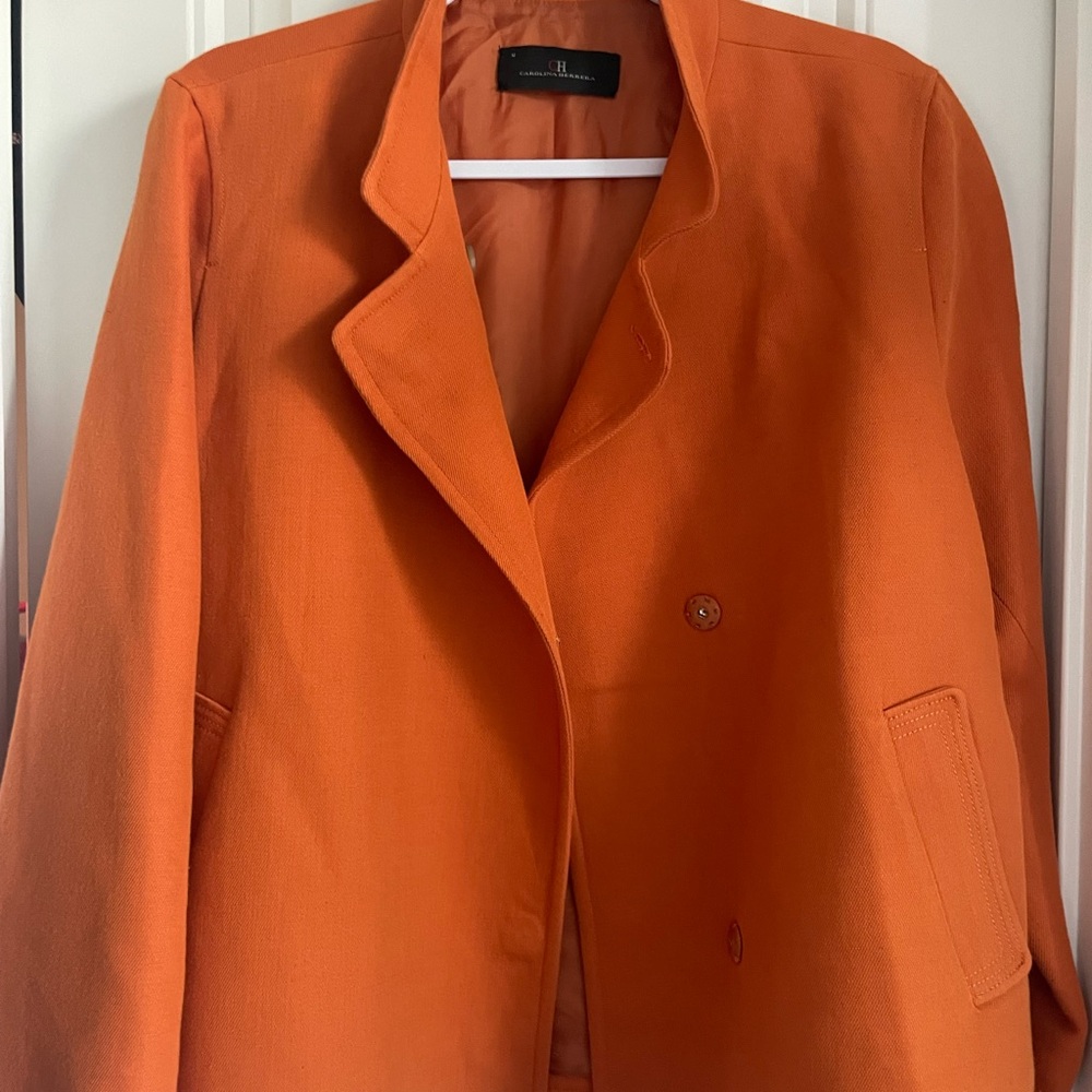 Carolina Herrera Orange Blazer Modern Suit Jacket